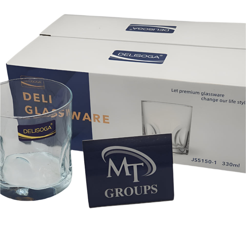 Delisoga® Premium 330ml Glass Tumblers – Set of 6 Transparent Drinking Glasses - Heaven of homes - Sale Pakistan