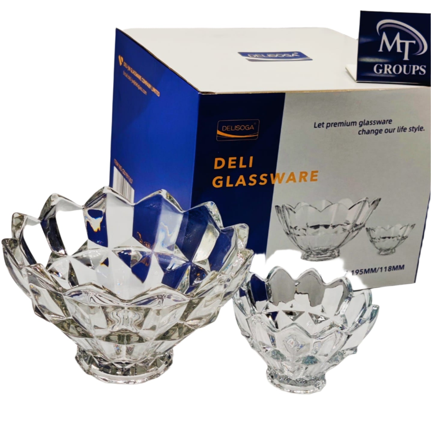 Delisoga® 7-Piece Clear Glass Fruit & Dessert Bowl Set – Transparent Premium Glassware with Elegant Design - Heaven of homes - Sale Pakistan
