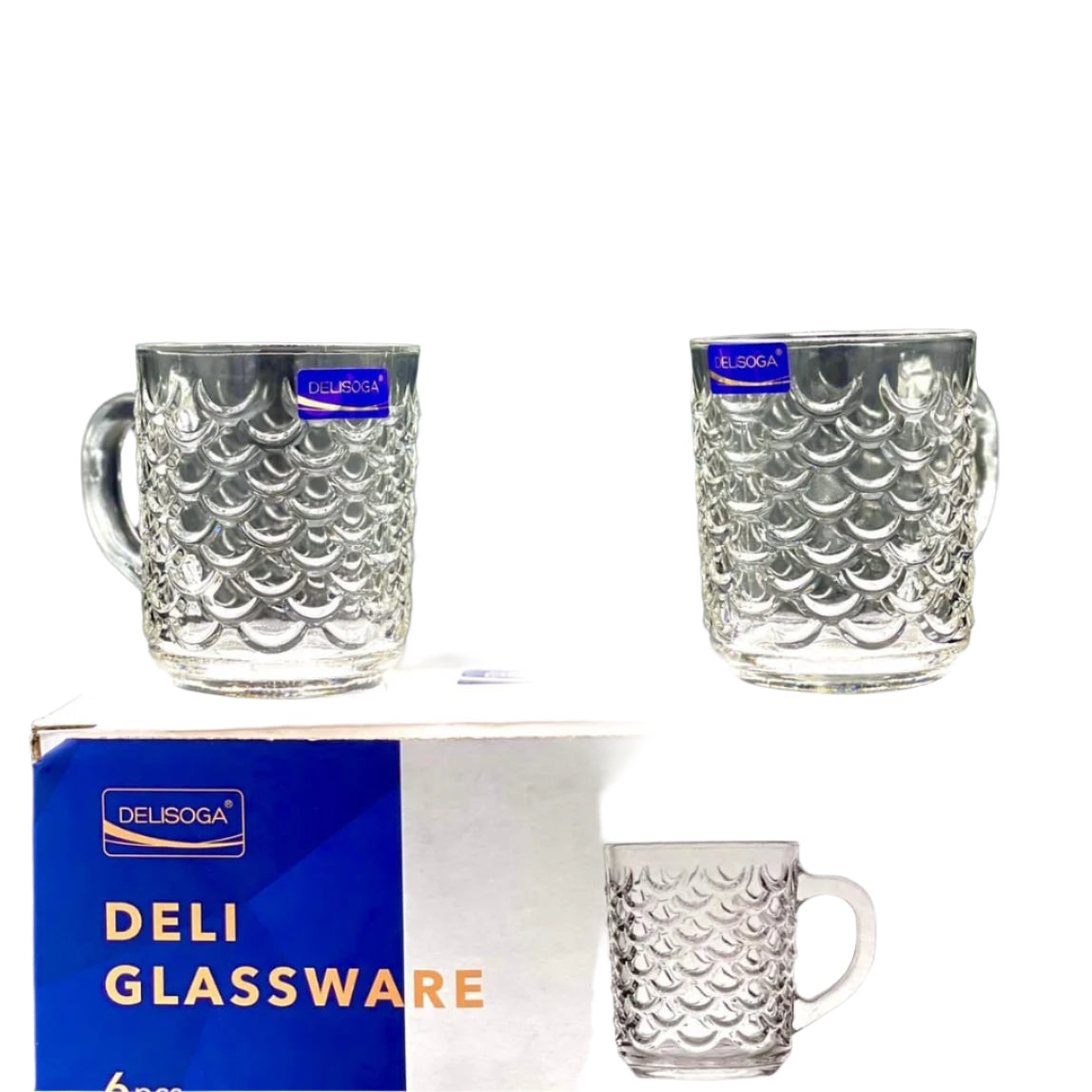 Delisoga® 6-Peice 240ml Clear Glass Mugs – Tea, Coffee & Green Tea Drinkware - Heaven of homes - Sale Pakistan
