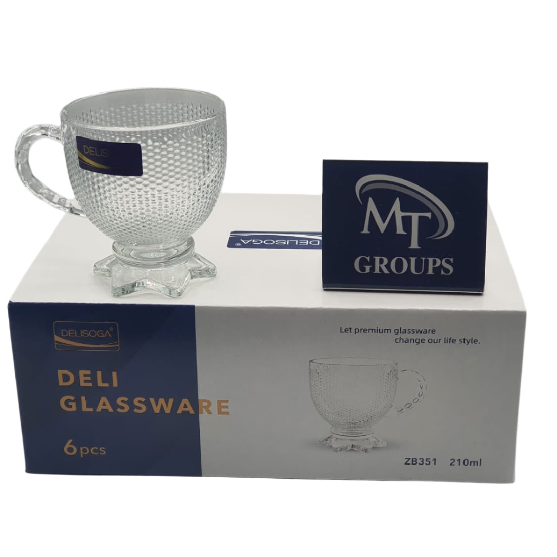 Delisoga® Set of 6 Clear Glass Mugs – 210ml Premium Cups for Tea, Coffee & Green Tea - Heaven of homes - Sale Pakistan