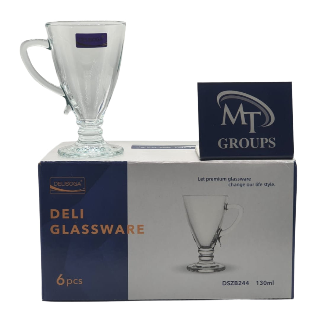 Delisoga® Set of 6 130ml Clear Glass Juice Mugs – Fine Glass Cups for Juice, Shakes & More - Heaven of homes - Sale Pakistan