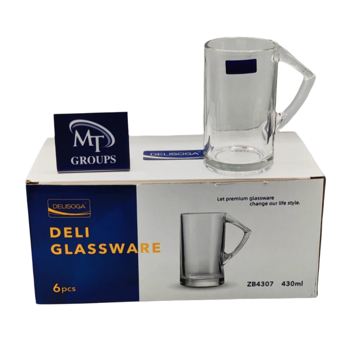 Delisoga® Juice Mugs 430 ML Each Fine Glass Material Milk Shake Mug Set of 6 ZB4307 - Heaven of homes - Sale Pakistan