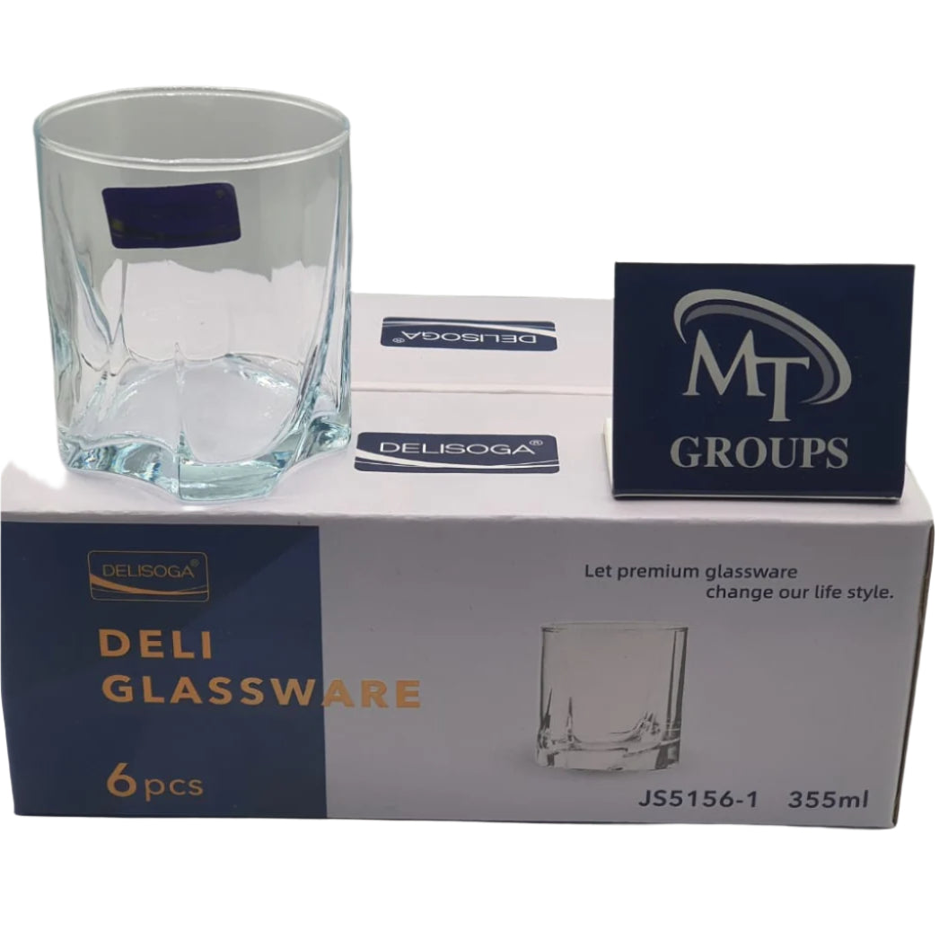 Delisoga® 6-Piece 355ml Glass Tumbler Set | Sleek, Transparent Drinkware - Heaven of homes - Sale Pakistan