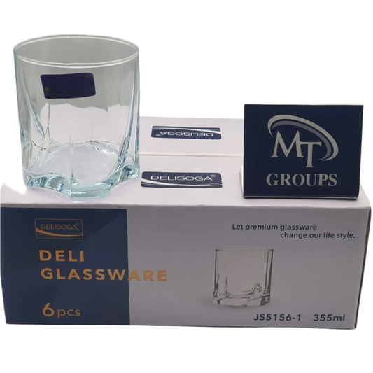 Delisoga® 6-Piece 355ml Glass Tumbler Set | Sleek, Transparent Drinkware - Heaven of homes - Sale Pakistan