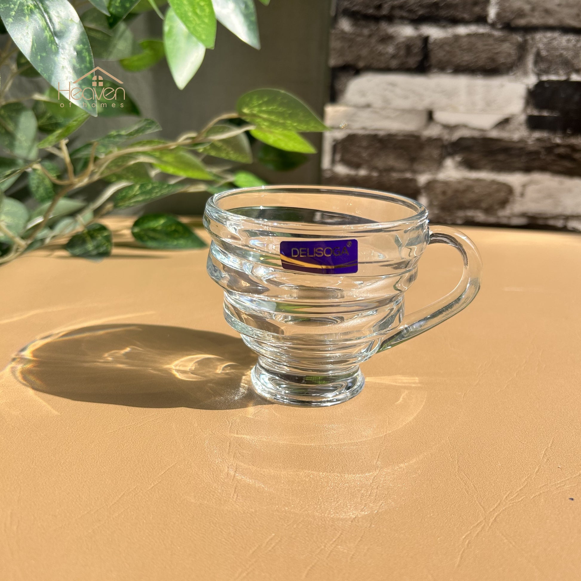Delisoga® Set of 6 Transparent Clear Glass Coffee & Tea Mugs – 210ml Elegant Cup Design - Heaven of homes - Sale Pakistan