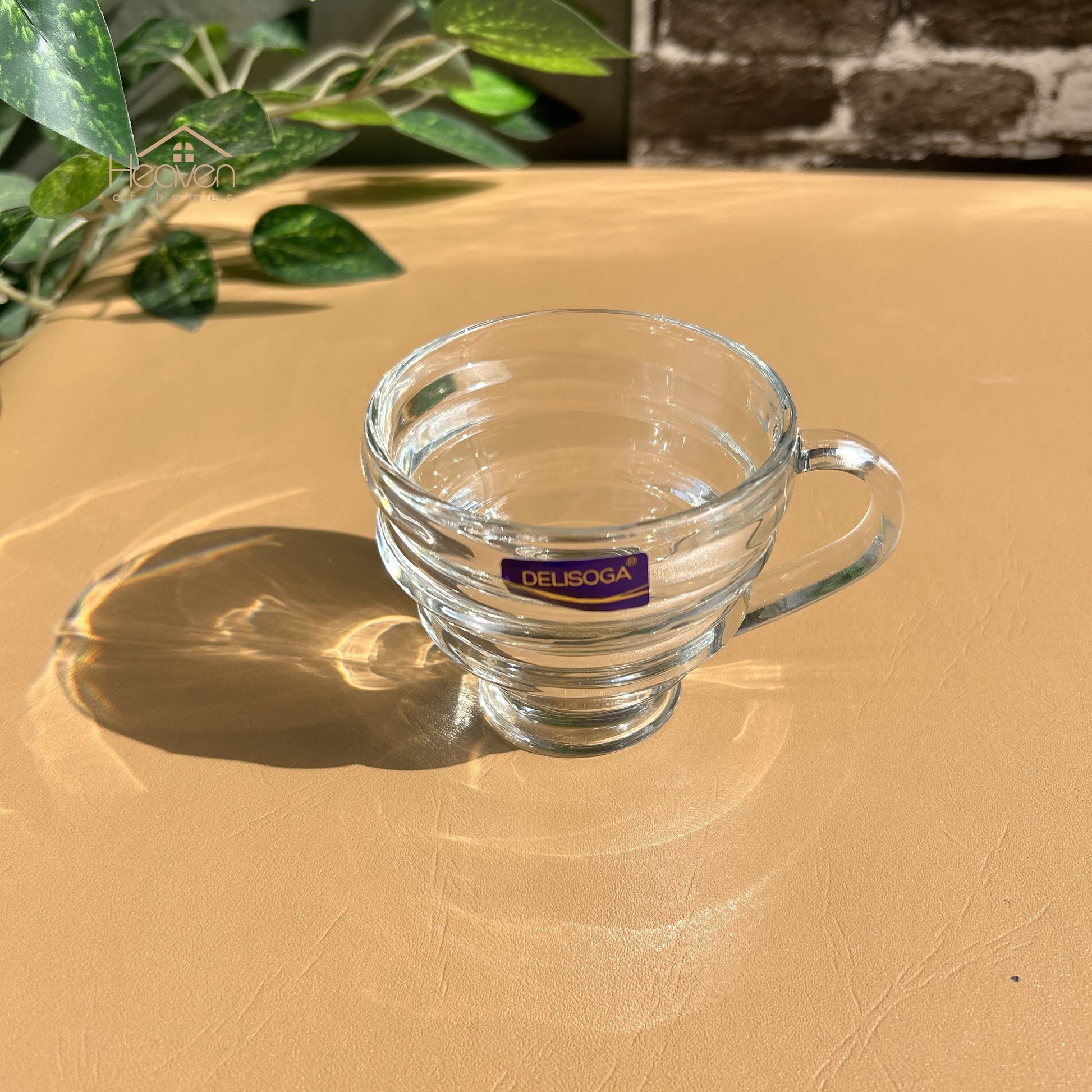 Delisoga® Set of 6 Transparent Clear Glass Coffee & Tea Mugs – 210ml Elegant Cup Design - Heaven of homes - Sale Pakistan