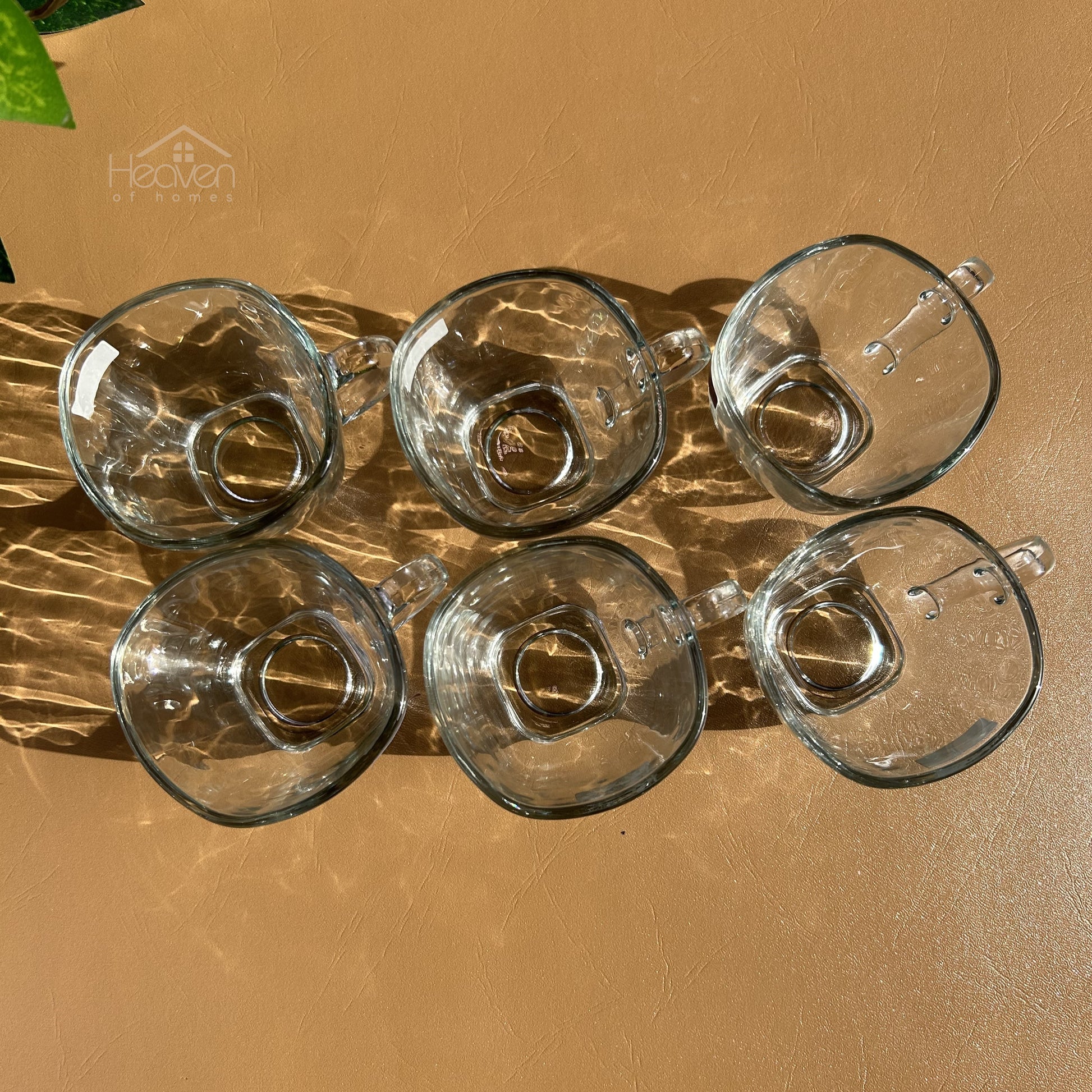 Delisoga® Set of 6 Transparent Clear Glass Coffee & Tea Mugs – 210ml Square Cup Design - Heaven of homes - Sale Pakistan