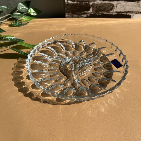 Delisoga® Glass Dry Fruit Dish Candy Tray with Partitions Clear Glass 9 inches - Heaven of homes - Sale Pakistan