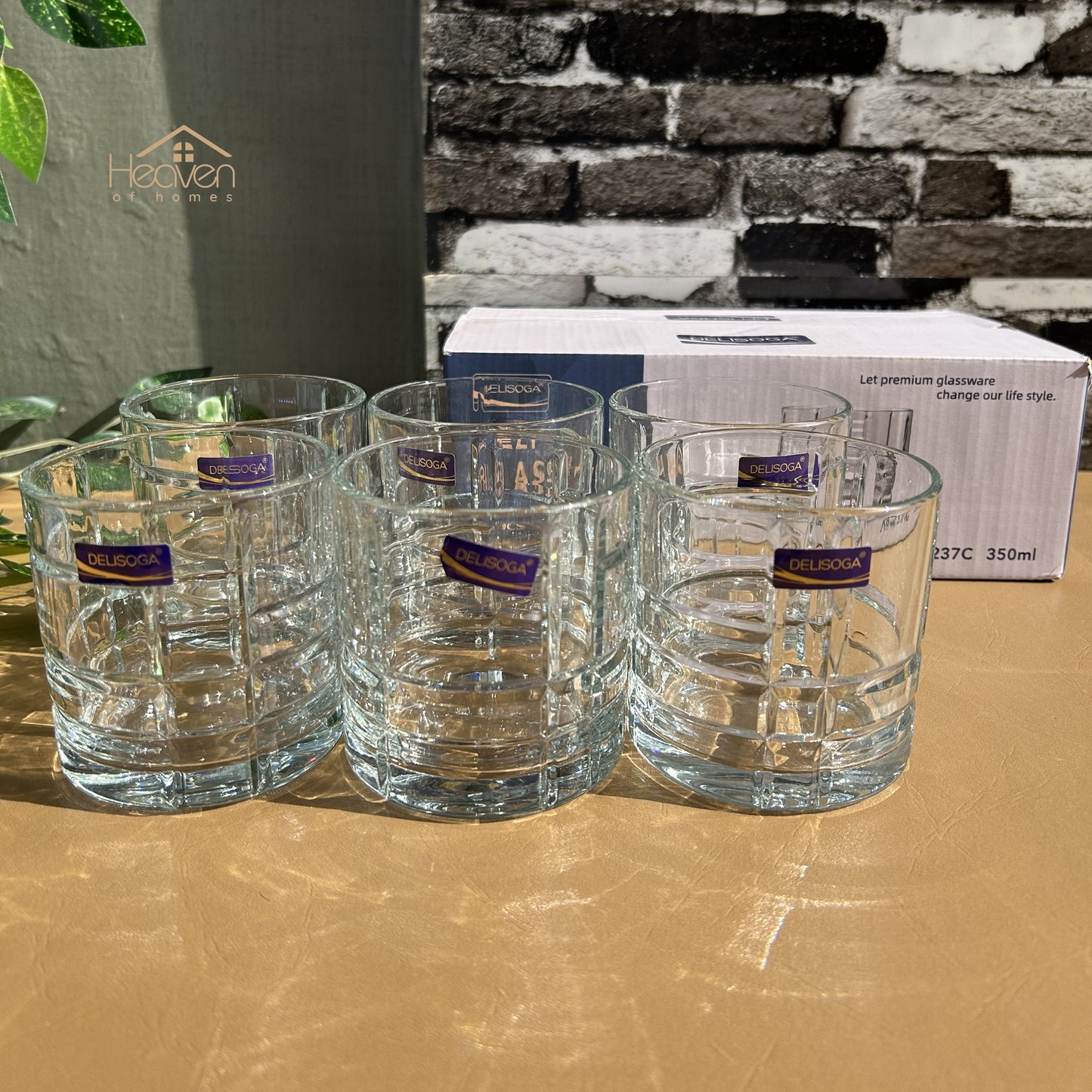 Delisoga® 340 ml Transparent Elegance Drinking Glasses 340 ml of Pure Style and Practicality KB237C - Heaven of homes - Sale Pakistan