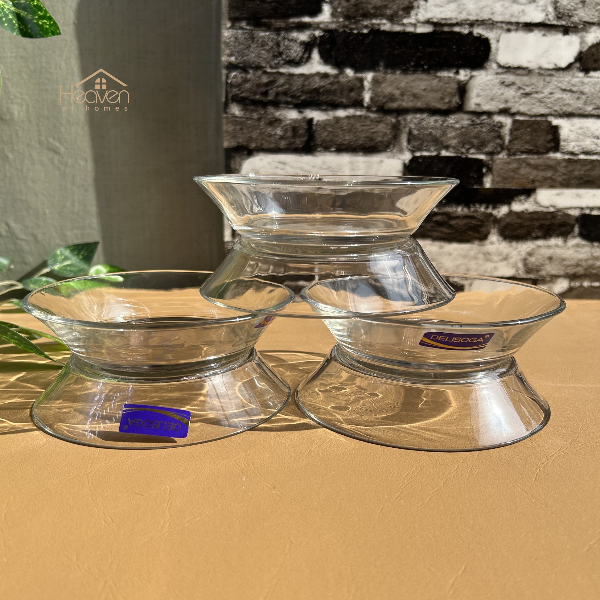 Delisoga® Set of 6 Mini Plates Clear Glass Sweet Plates 5.5 Inches - Heaven of homes - Sale Pakistan