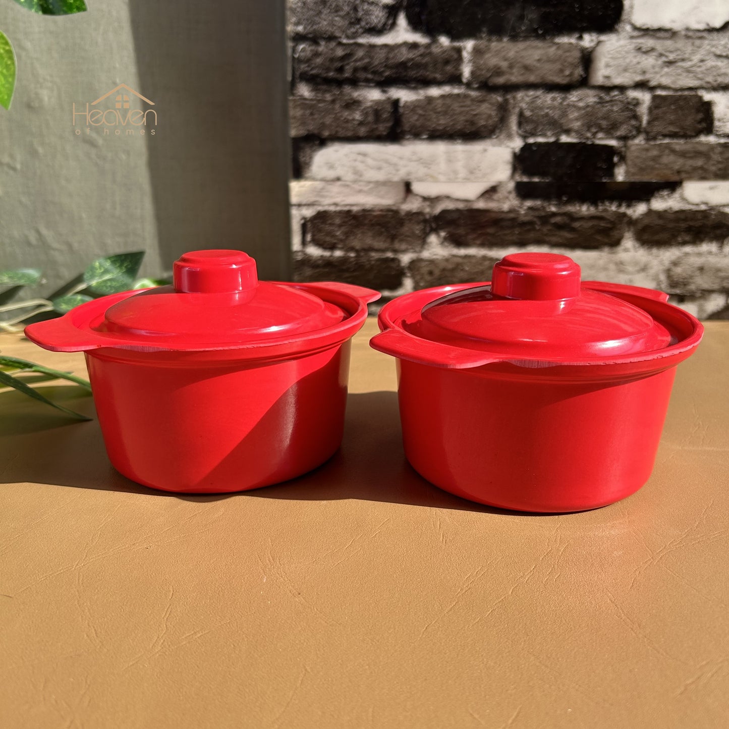 Heaven Set of 2 Melamine Bowls with Lid Microwave Safe - Heaven of homes - Sale Pakistan