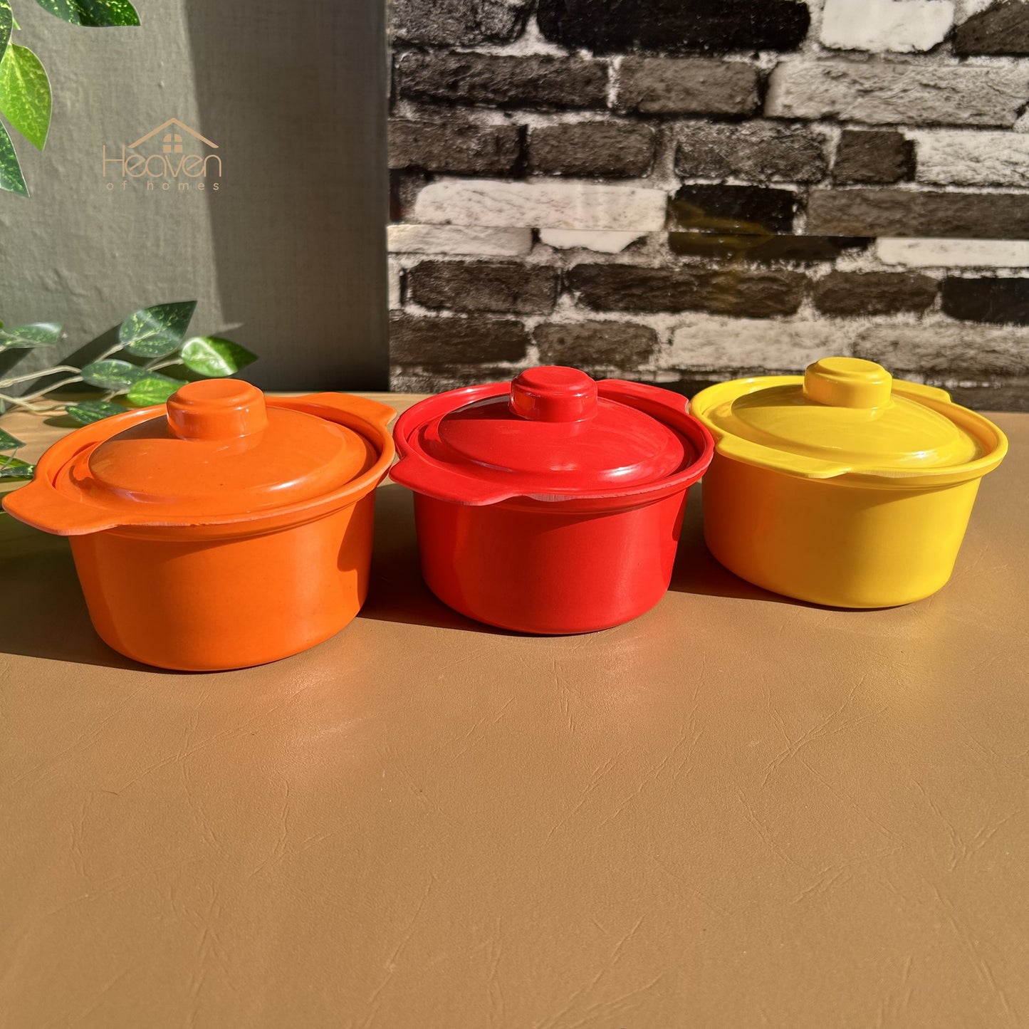 Heaven Set of 2 Melamine Bowls with Lid Microwave Safe - Heaven of homes - Sale Pakistan
