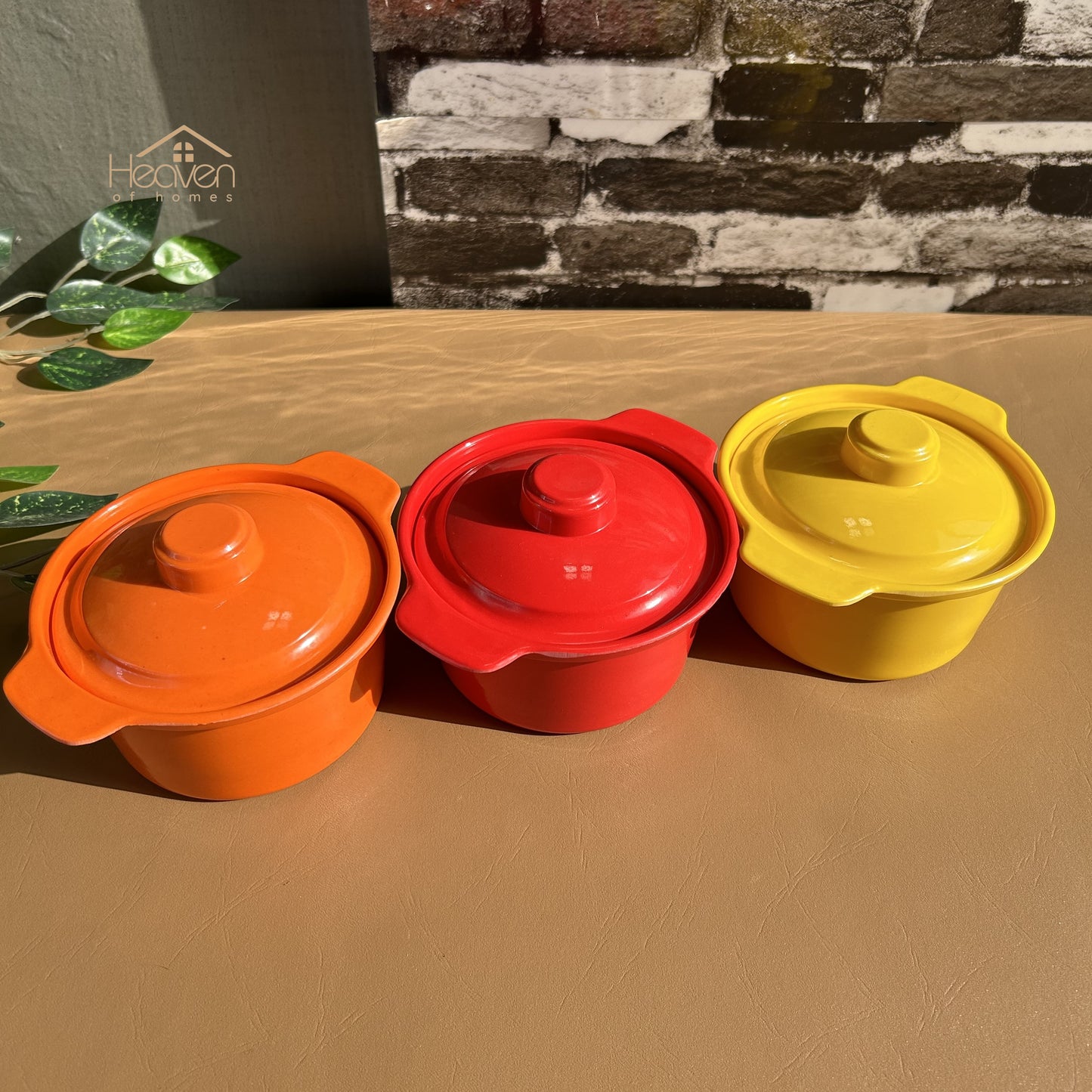 Heaven Set of 2 Melamine Bowls with Lid Microwave Safe - Heaven of homes - Sale Pakistan