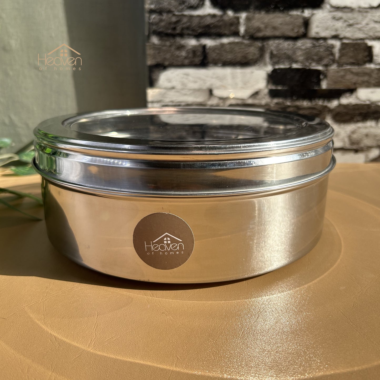 Indian Style Masala Spice Box - Stainless Steel with 7 Containers & Clear Lid - Heaven of homes - Sale Pakistan