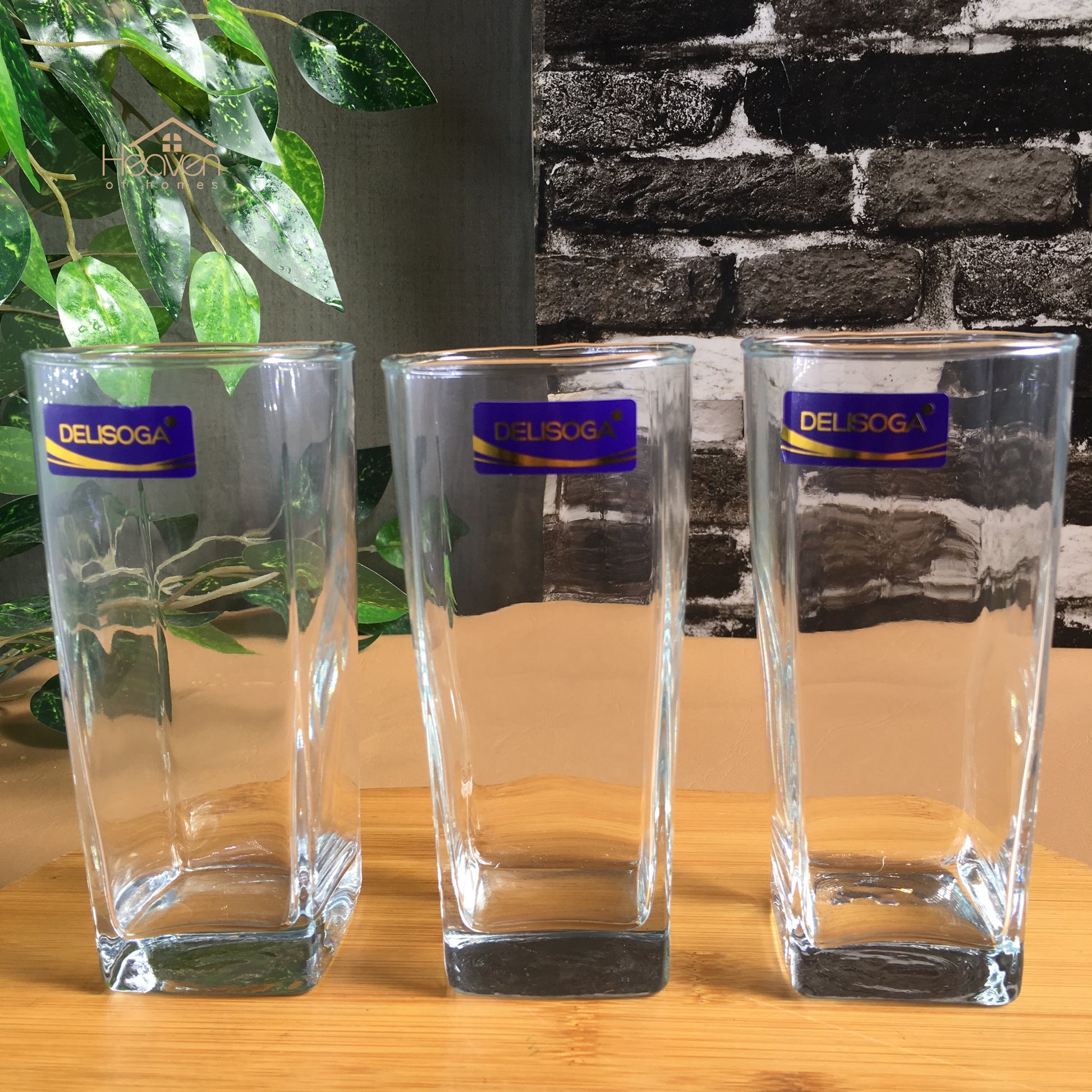 Delisoga® Water Glasses Clear Glass Set Of 6 280 ML Dessert Glass - Heaven of homes - Sale Pakistan