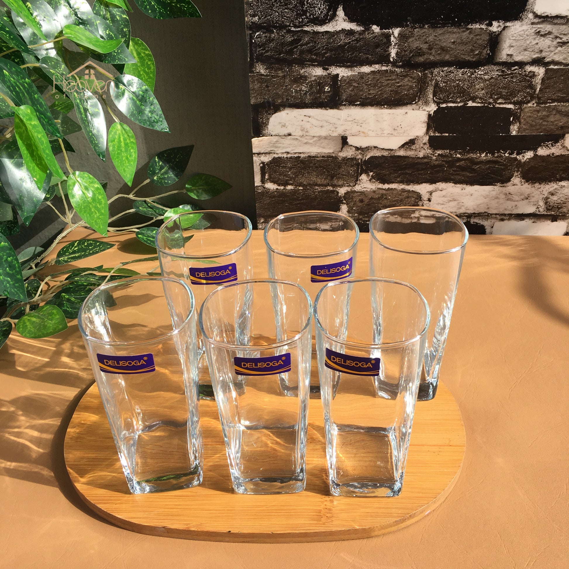 Delisoga® Water Glasses Clear Glass Set Of 6 280 ML Dessert Glass - Heaven of homes - Sale Pakistan