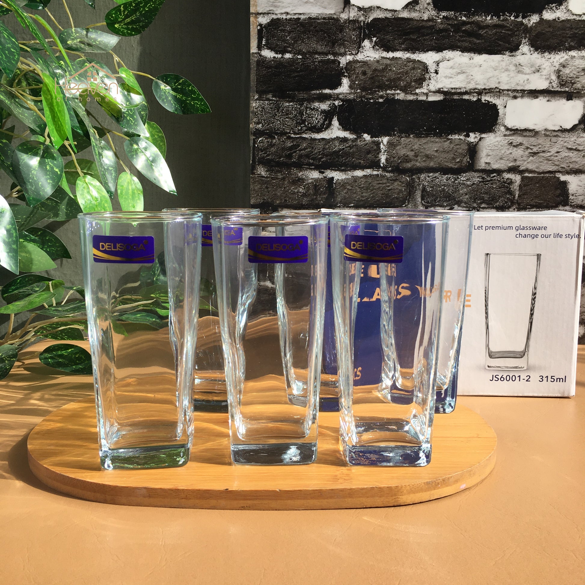 Delisoga® Water Glasses Clear Glass Set Of 6 280 ML Dessert Glass - Heaven of homes - Sale Pakistan