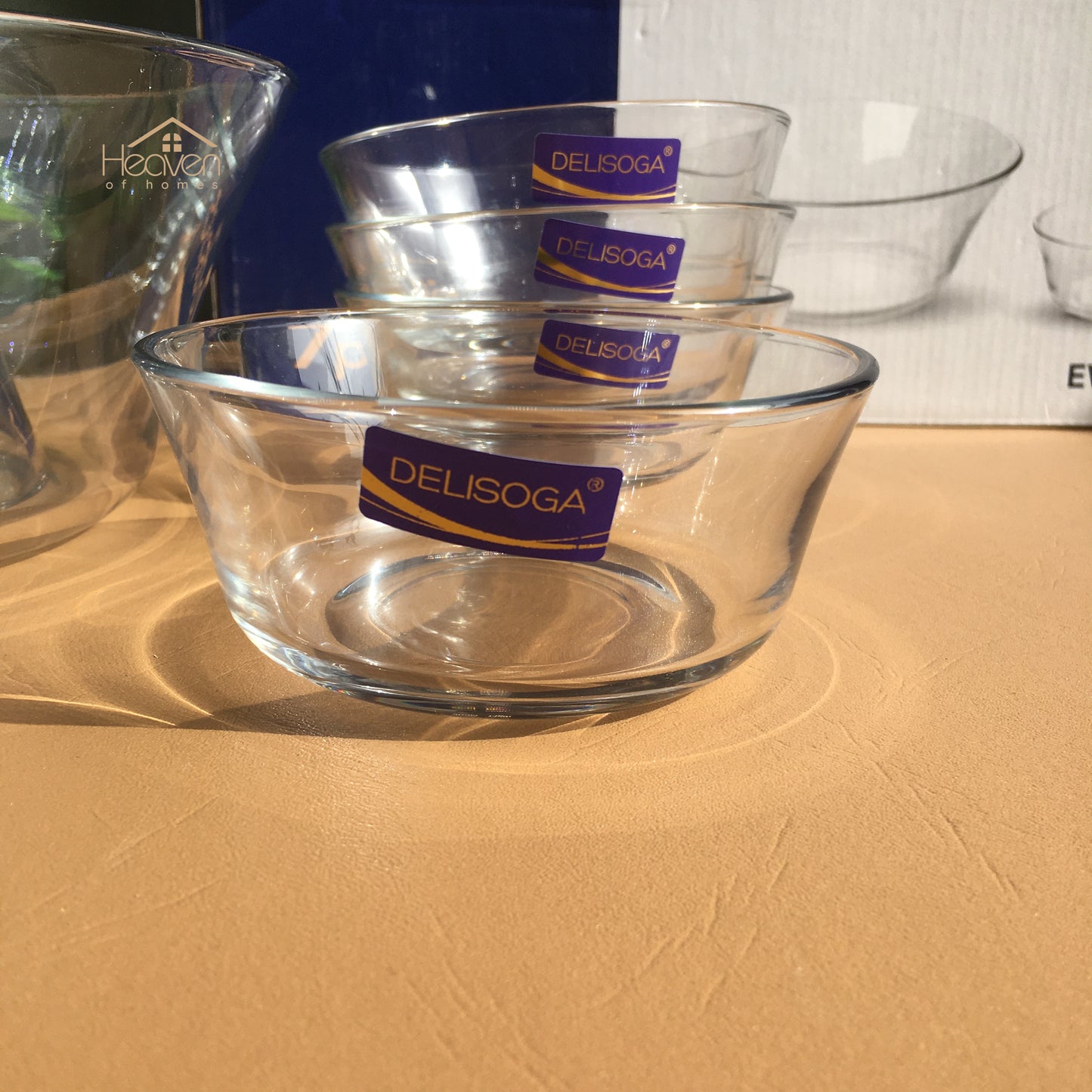 Delisoga® 7-Piece Custard Set - Elegant Glassware Set of 7 Fruit Set Clear Glass Plain - Heaven of homes - Sale Pakistan