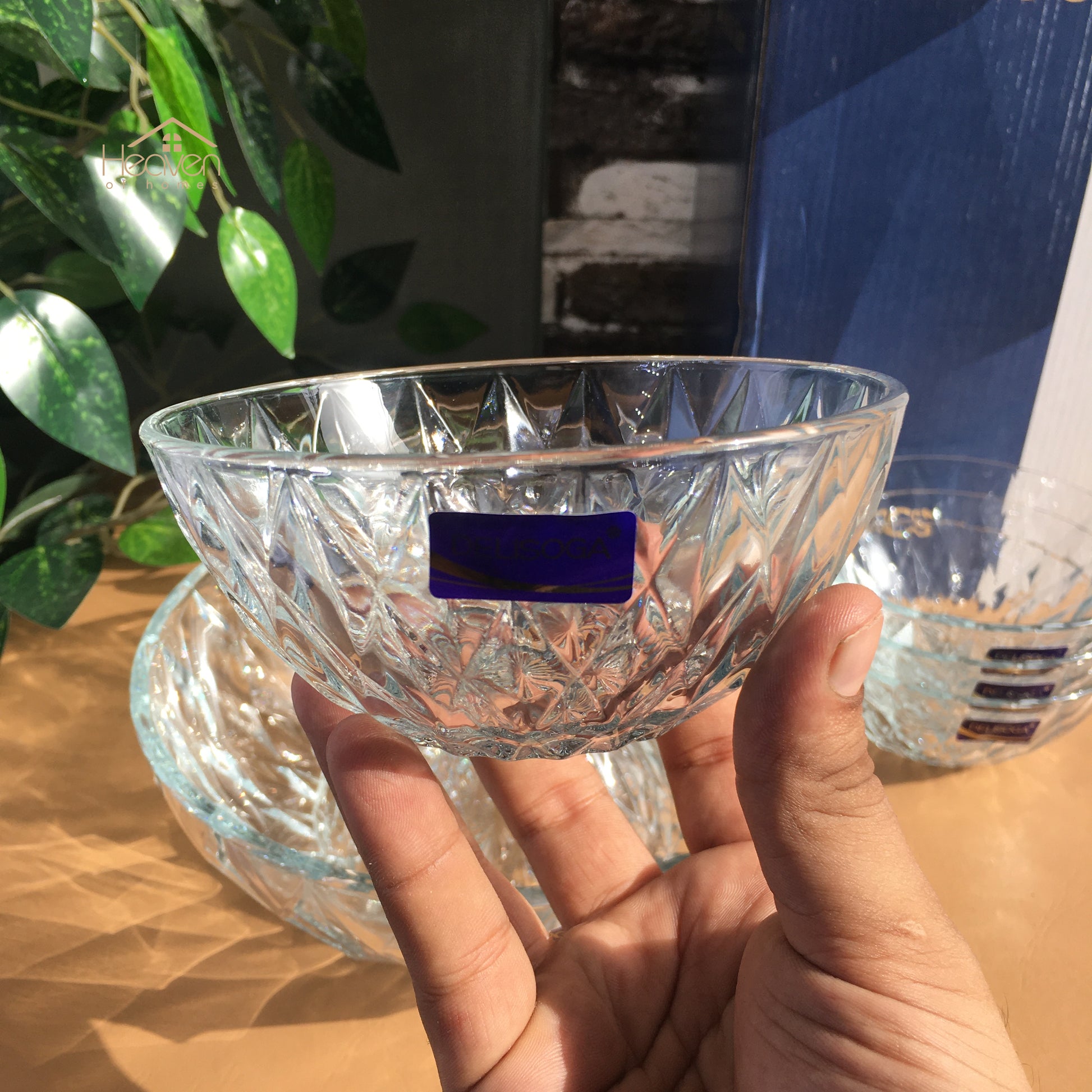 Delisoga® 7-Piece Clear Glass Ice Cream & Fruit Serving Set – Elegant Glassware Collection - Heaven of homes - Sale Pakistan