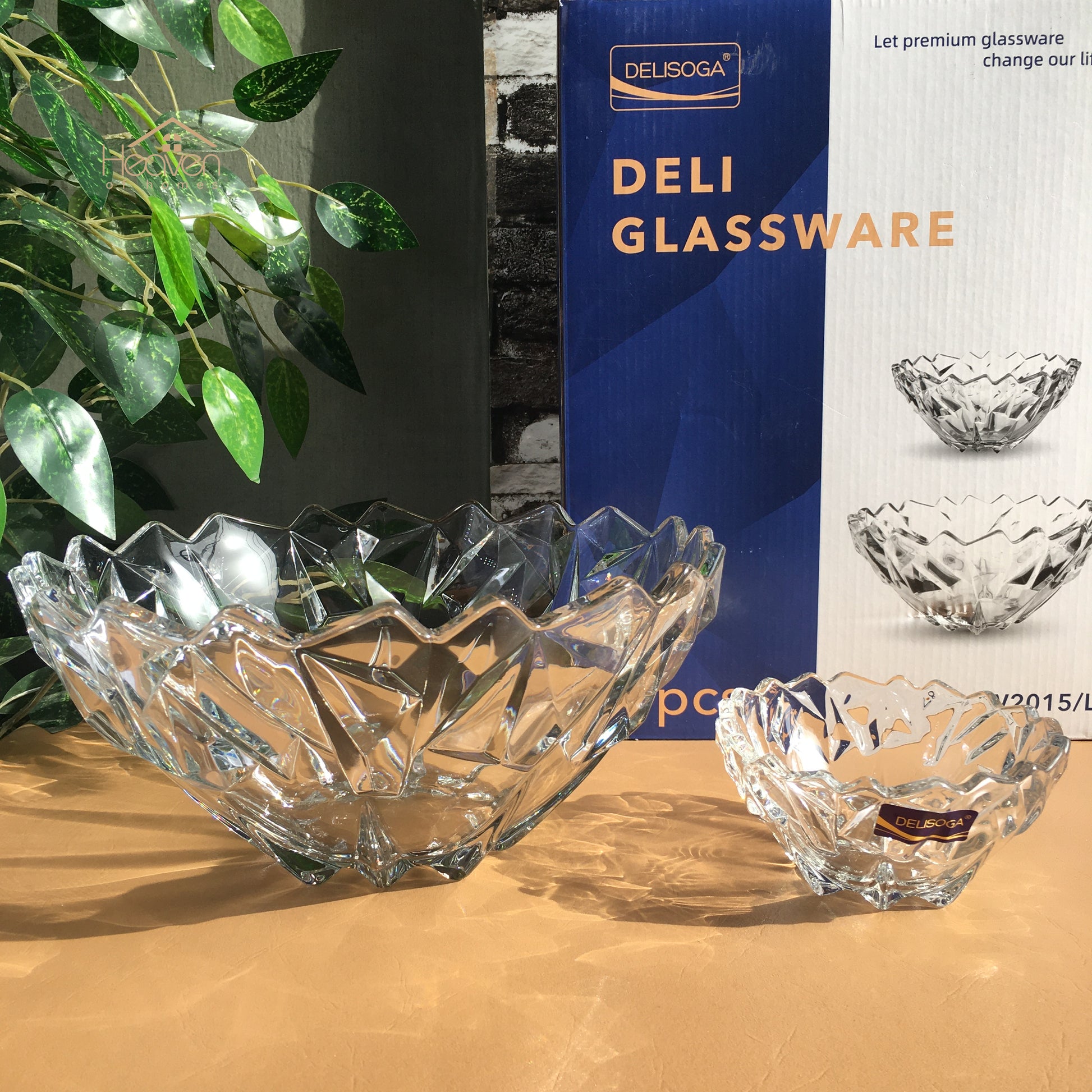 Delisoga® 7-Piece Elegant Glassware Set – Clear Glass Ice Cream and Fruit Serving Set - Heaven of homes - Sale Pakistan