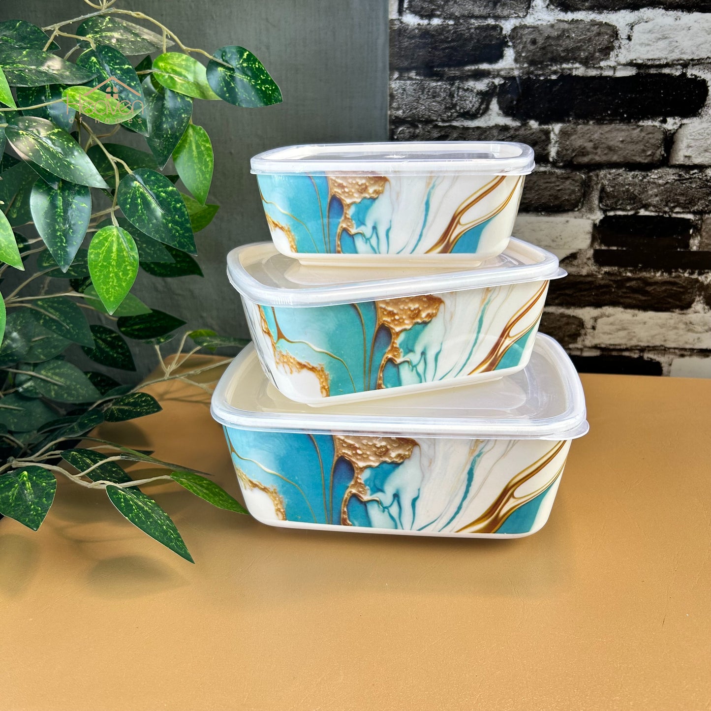 Set of 3 Melamine Bowls with Lids – BPA-Free, Microwave Safe, Ideal for Storage & Serving | Heaven Collection - Heaven of homes - Sale Pakistan