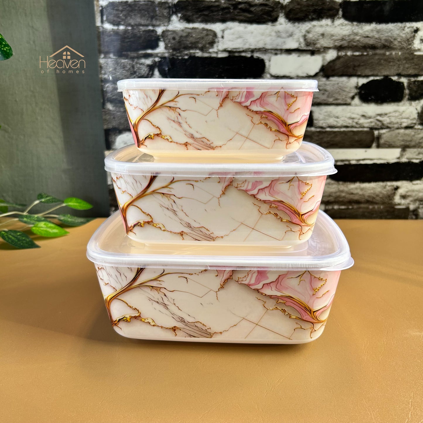 Set of 3 Melamine Bowls with Lids – BPA-Free, Microwave Safe, Ideal for Storage & Serving | Heaven Collection - Heaven of homes - Sale Pakistan