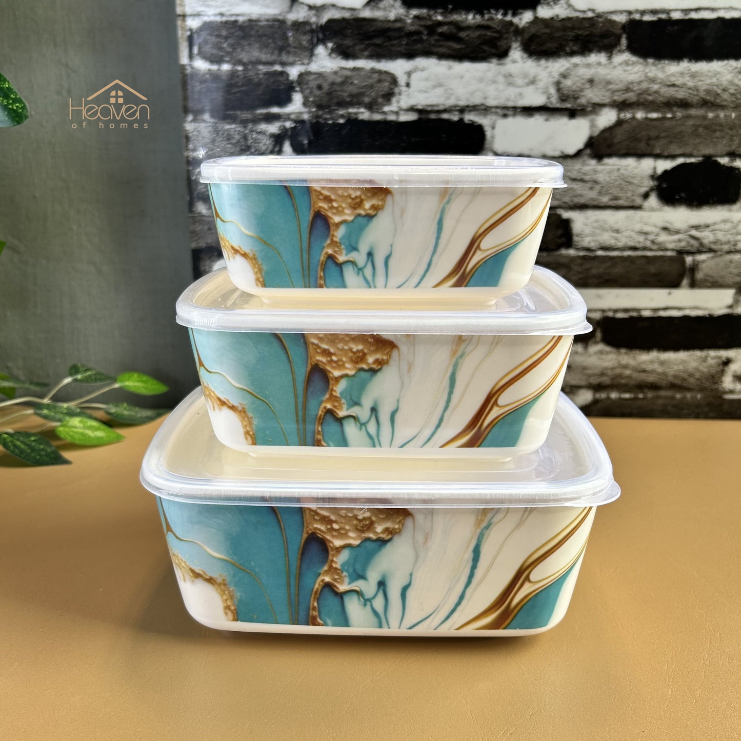 Set of 3 Melamine Bowls with Lids – BPA-Free, Microwave Safe, Ideal for Storage & Serving | Heaven Collection - Heaven of homes - Sale Pakistan