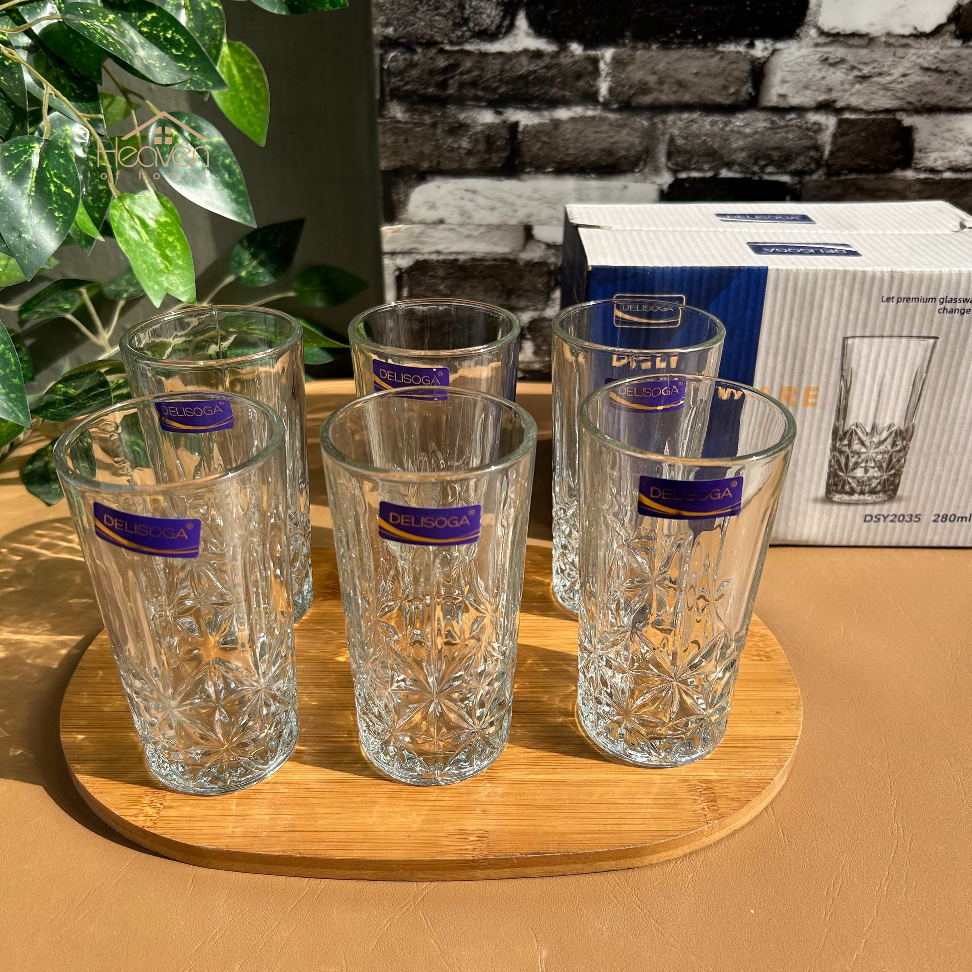 Delisoga® 280 ml Transparent Drinking Glasses – Elegant and Stylish Glassware for Every Occasion DSY2041 - Heaven of homes - Sale Pakistan