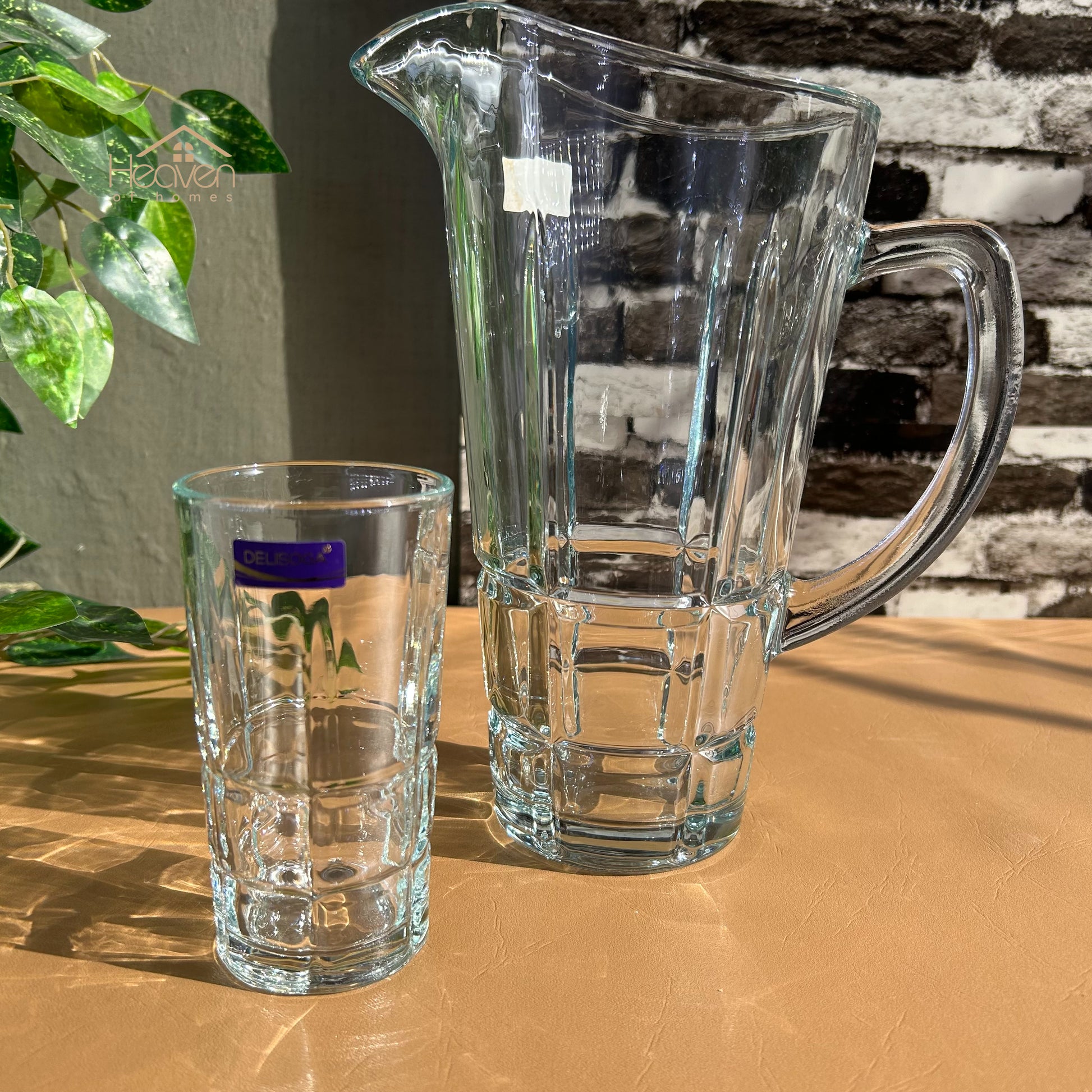 Delisoga® Premium 7-Piece Glass Water and Serving Set 6 Glasses & 1 Jug - Heaven of homes - Sale Pakistan