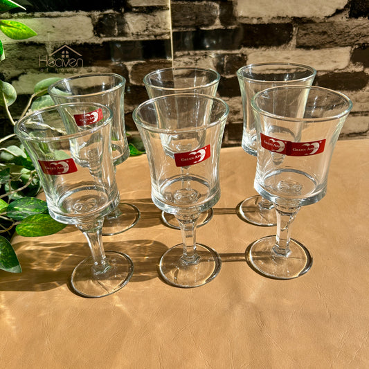 Deli® Set of 6 Stemmed Drinking Glasses – 280ml Premium Water, Juice & Mocktail Glasses