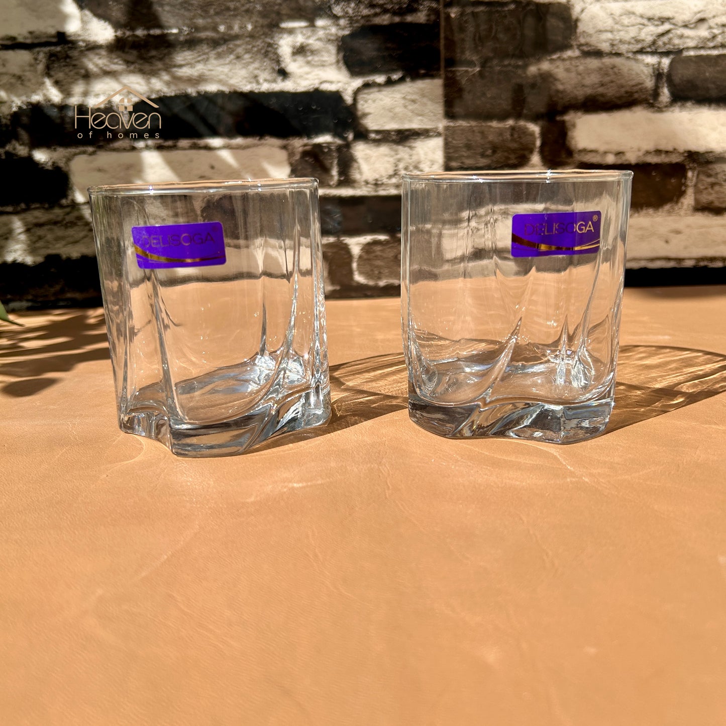 Delisoga® Set of 6 Transparent Glass Tumblers – 355ml for Home & Dining