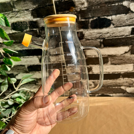 Heaven® 1 Litre Glass Oil Dispenser Bottle | Lightweight & Stylish Kitchen Storage