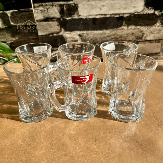 Deli® 6-Piece 160 ml Glass Cup Set – Clear, Heat-Resistant Cups for Tea & Coffee ZB315