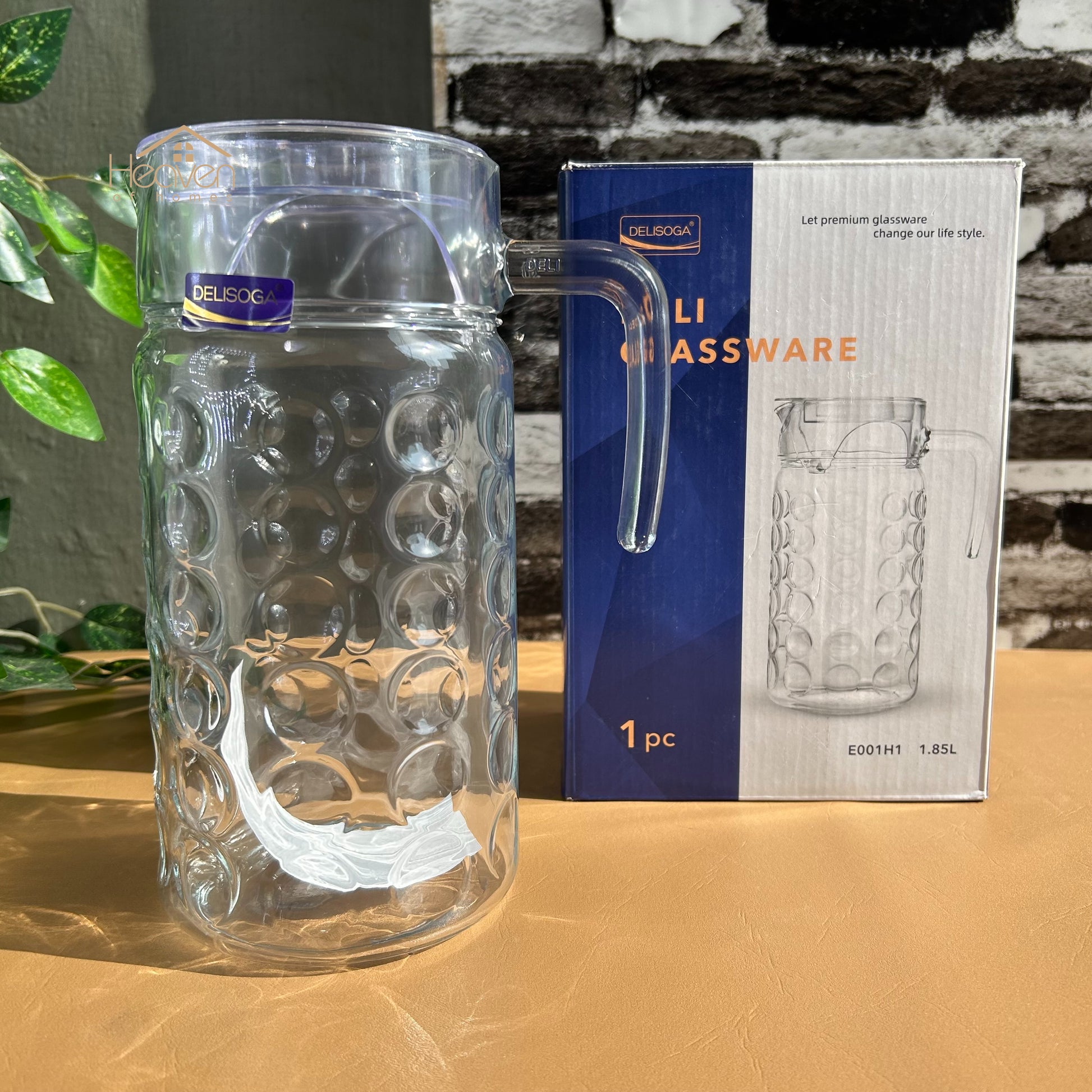 Delisoga® Premium 1.8-Liter Glass Serving Jug – Elegant Pitcher for Beverages - Heaven of homes - Sale Pakistan