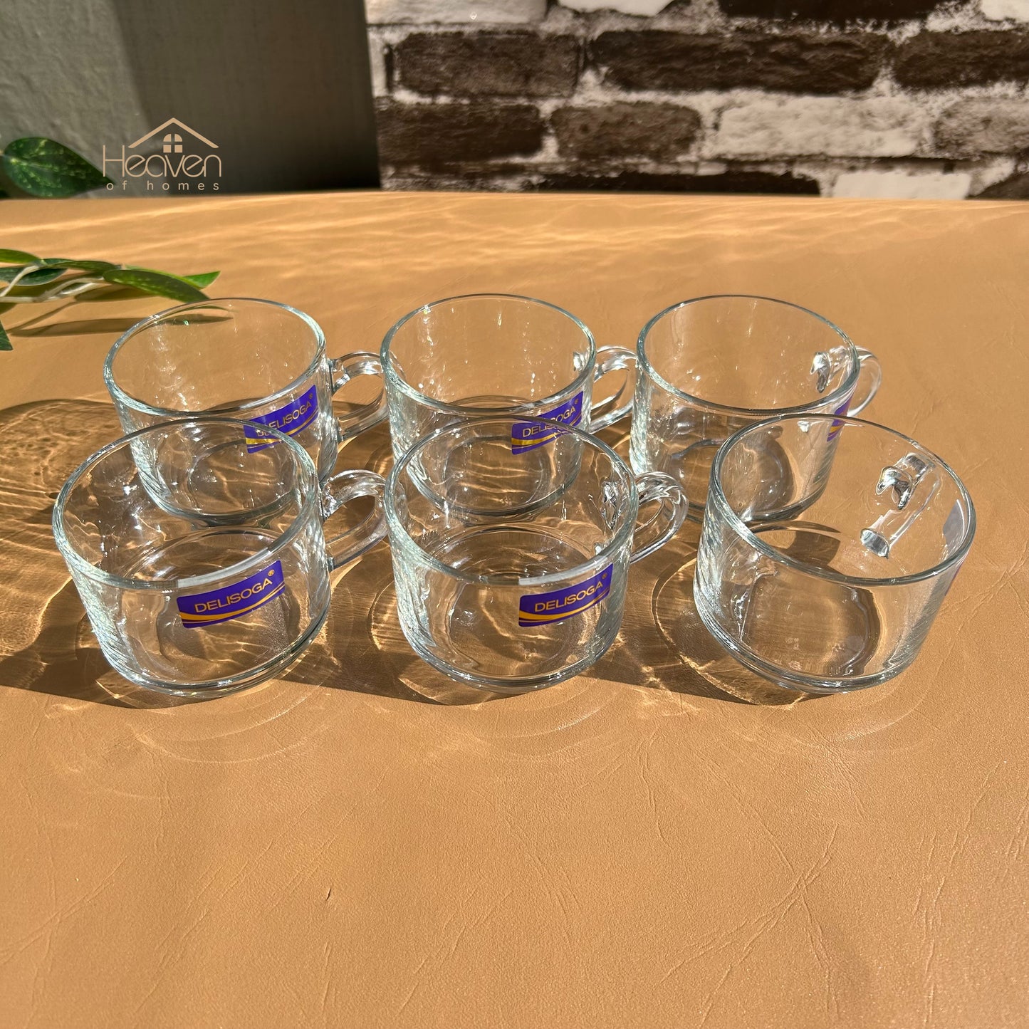 Delisoga® Transparent Clear Glass Cofee & Tea Mugs 210 ML Set of 6 Cup Style - Heaven of homes - Sale Pakistan