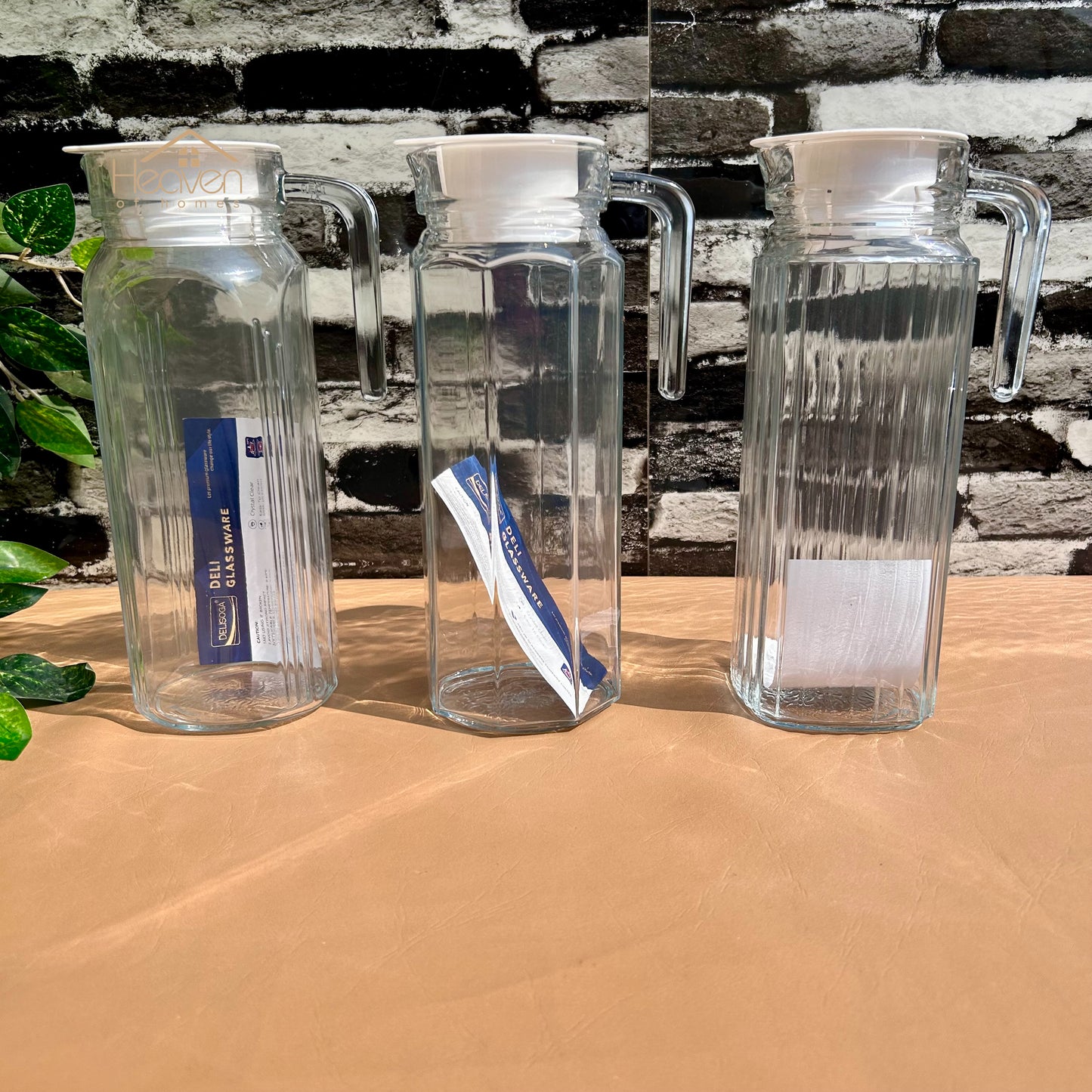 Delisoga® 1.2-Litre Clear Glass Oil Jug with Lid - Durable & Stylish Storage Solution