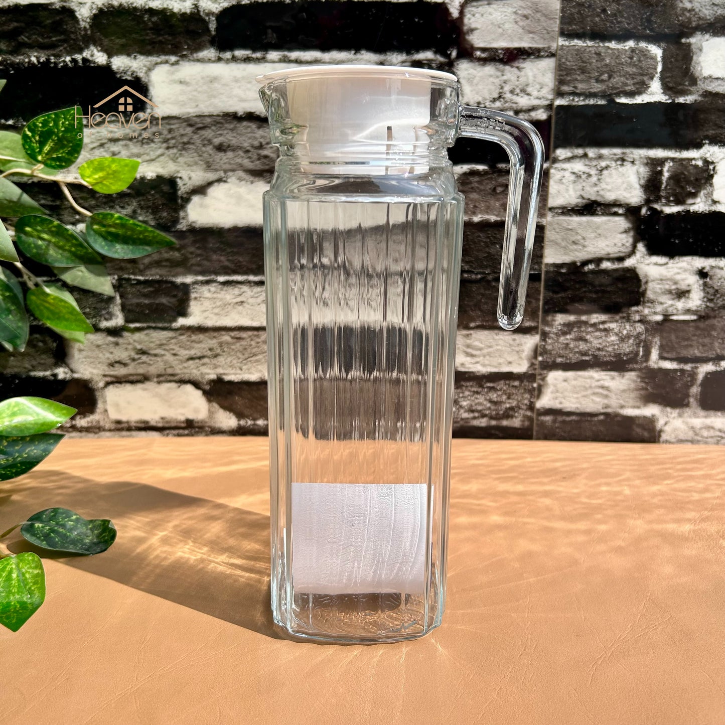 Delisoga® 1.2-Litre Clear Glass Oil Jug with Lid - Durable & Stylish Storage Solution