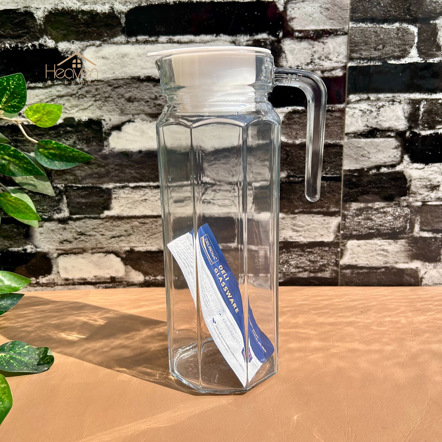Delisoga® 1.2-Litre Clear Glass Oil Jug with Lid - Durable & Stylish Storage Solution