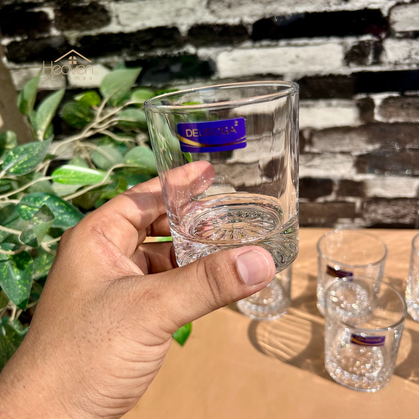 Delisoga® 6-Peice 225ml Glass Tumblers – Transparent Glasses for Water, Juice, Cocktails & Beverages