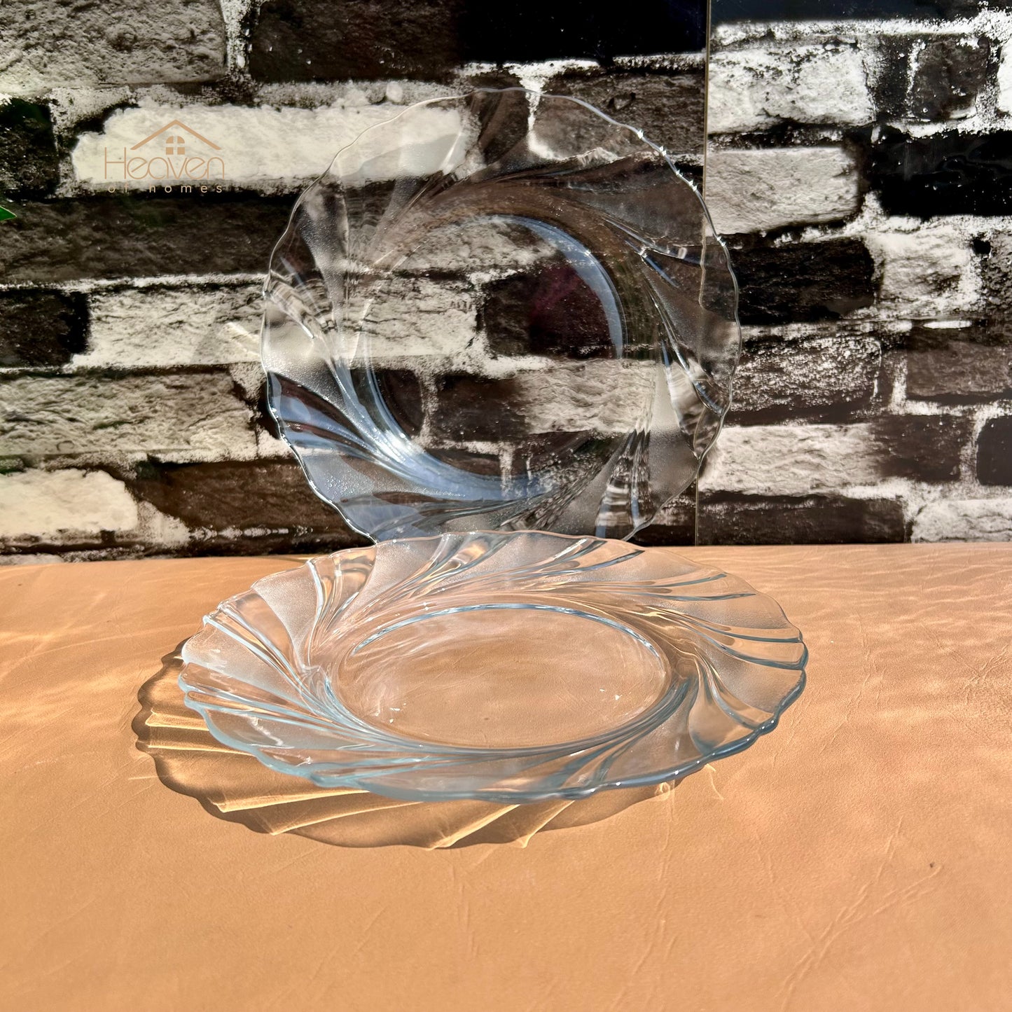 Delisoga® Set of 6 Clear Glass Snack & Serving Plates – Transparent Quarter Glassware