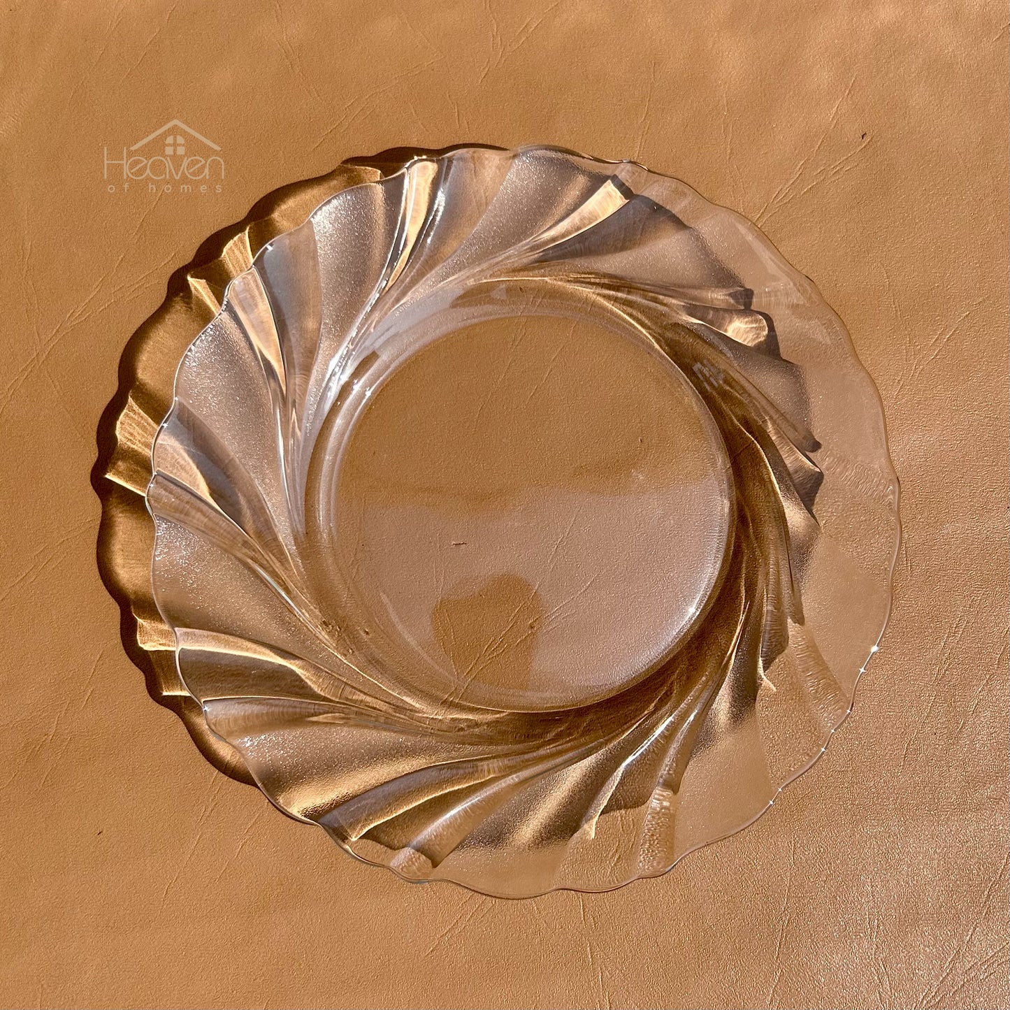 Delisoga® Set of 6 Clear Glass Snack & Serving Plates – Transparent Quarter Glassware