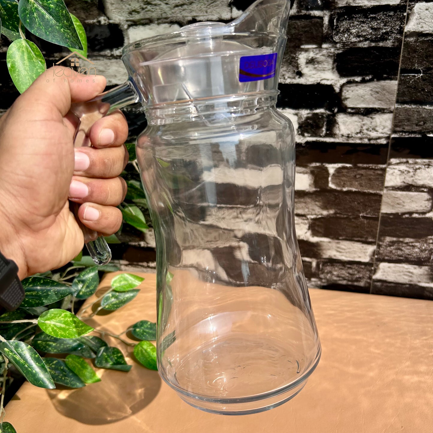 Delisoga® Premium Glass Serving Jug with Lid – 1.7L | Elegant Water Pitcher for Home & Offices - YZH-37/L1