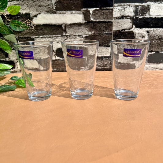 Delisoga® 6-Peice 315ml Glass Tumblers – Transparent Glasses for Daily Use - Y5076