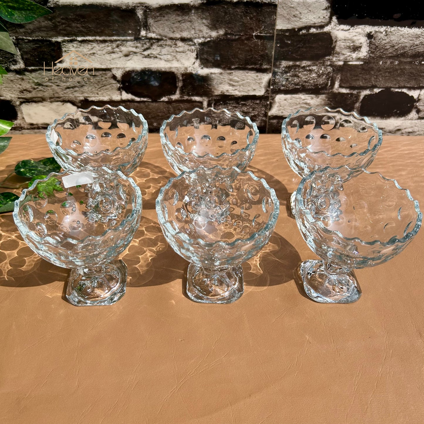 Delisoga® 6 - Piece Clear Glass Dessert Bowls – Elegant Serving Bowls for Ice Cream, Pudding & Sweets - BQL027