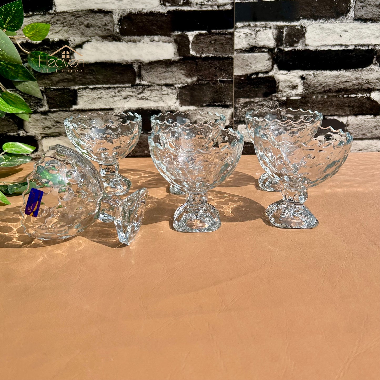 Delisoga® 6 - Piece Clear Glass Dessert Bowls – Elegant Serving Bowls for Ice Cream, Pudding & Sweets - BQL027
