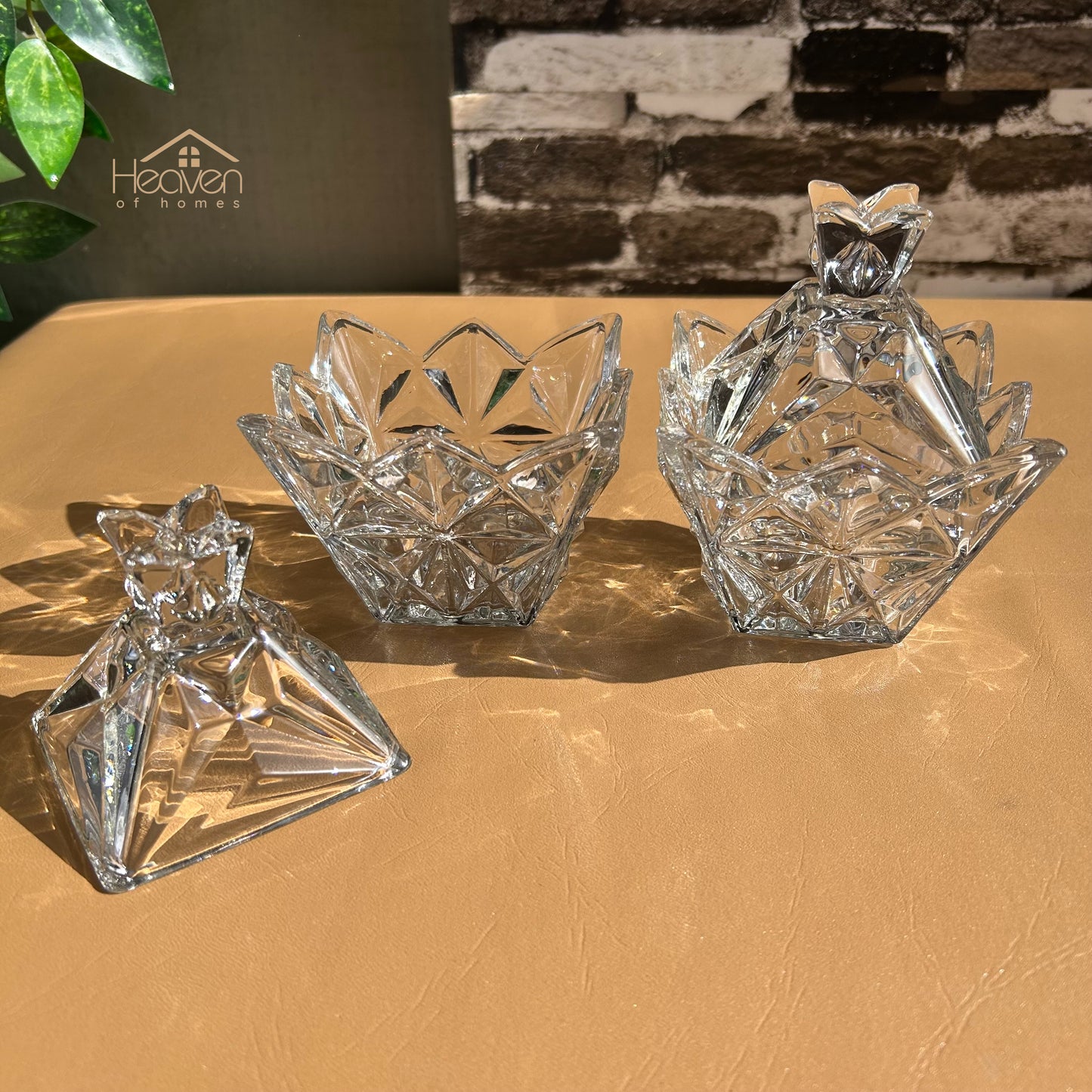 Delisoga® Set of 2 Glass Candy Jar – Elegant Storage for Sweets and Treats - Heaven of homes - Sale Pakistan