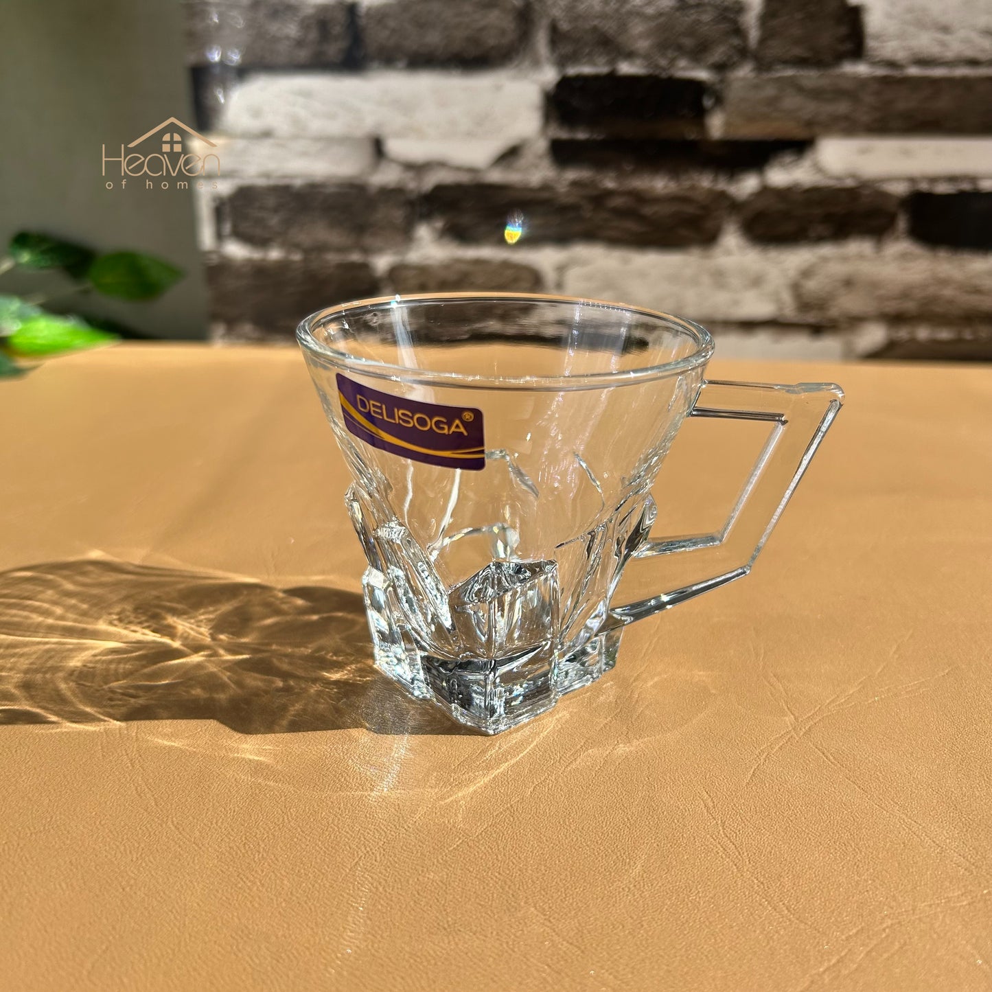 Delisoga® Set of 6 Clear Glass Coffee & Tea Mugs – 155 ml Elegant Cup Design - Heaven of homes - Sale Pakistan