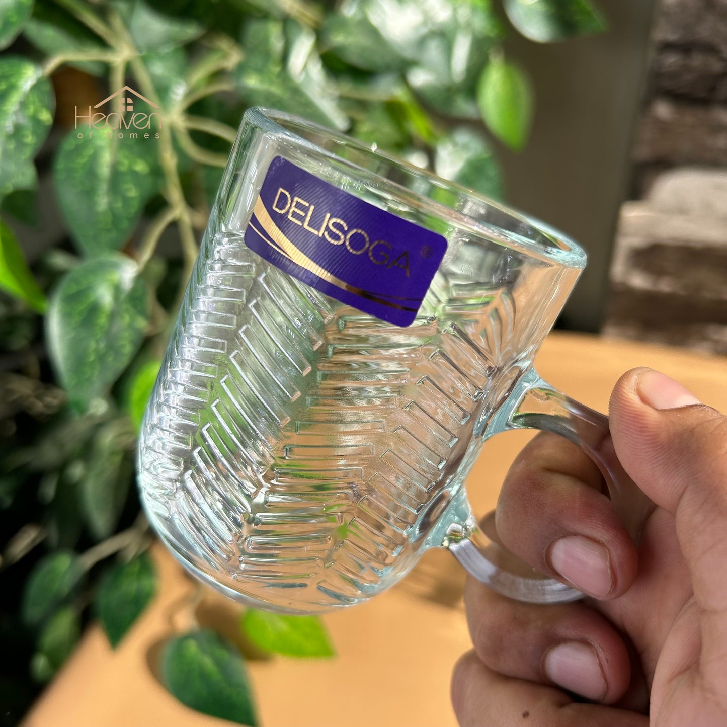 Delisoga® Set of 6 Clear Glass Coffee & Tea Mugs – 250 ml Elegant Cup Design - Heaven of homes - Sale Pakistan