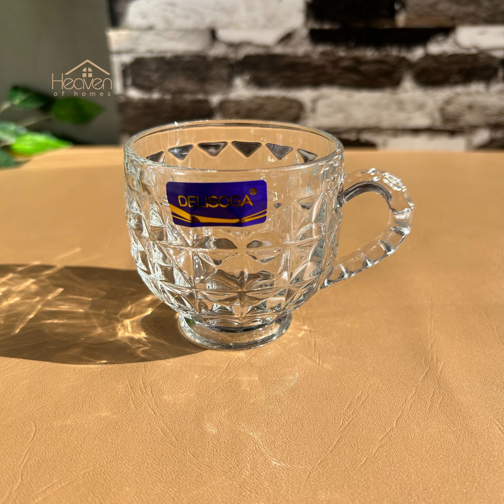Delisoga® Set of 6 Clear Glass Coffee & Tea Mugs – 210ml Elegant Cup Design - Heaven of homes - Sale Pakistan