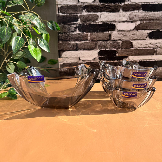 Delisoga® 7-Piece Colored Glass Ice Cream & Fruit Serving Set – Premium Glassware Collection - Heaven of homes - Sale Pakistan